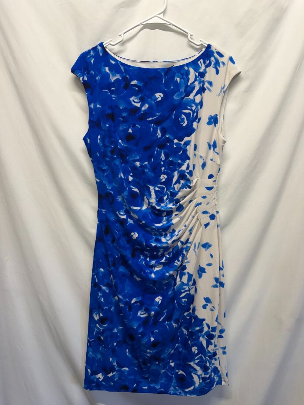 Lauren Ralph Lauren Blue & White Dress Size 12 Fully Lined